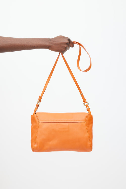 Ferragamo Orange Leather Abbey Crossbody Bag