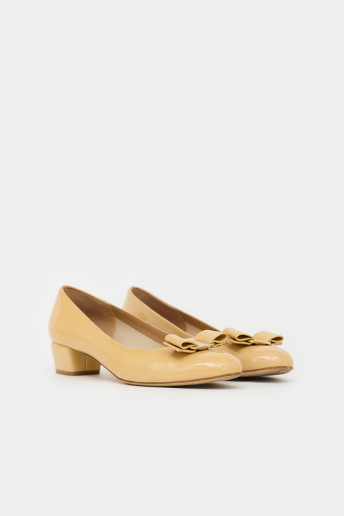 Ferragamo Patent Leather Bessie Pump