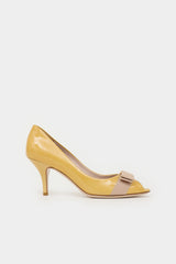 Ferragamo Patent Leather Bow  Pump