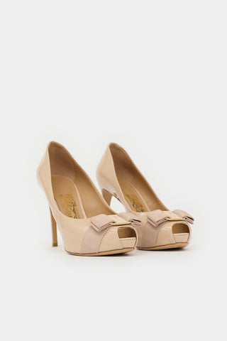 Ferragamo Patent Leather Bow Pump