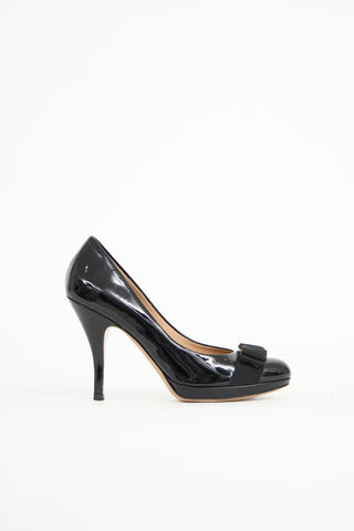 Ferragamo Patent Vara Bow Pump