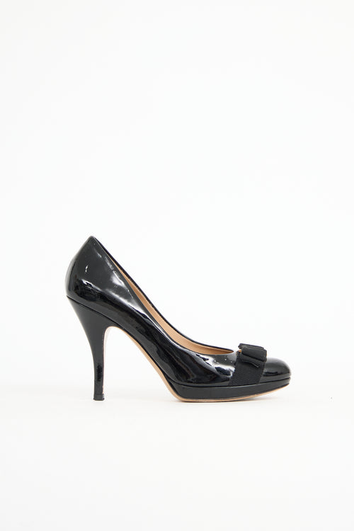 Ferragamo Patent Vara Bow Pump