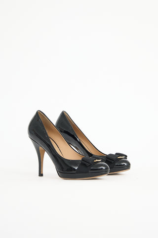 Ferragamo Patent Vara Bow Pump