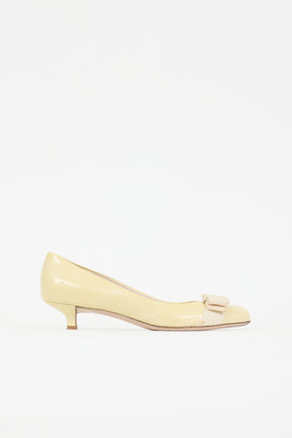 Ferragamo Patent Carla Bow Pump
