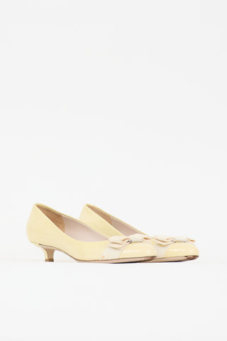 Ferragamo Patent Carla Bow Pump