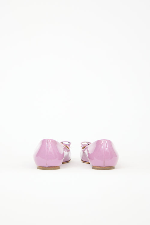 Ferragamo Patent Vara Bow Flat