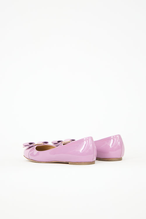 Ferragamo Patent Vara Bow Flat
