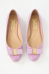 Ferragamo Patent Vara Bow Flat