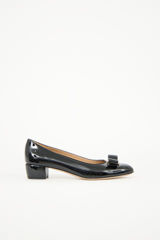 Ferragamo Patent Vara Bow Pump