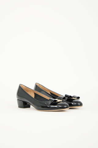 Ferragamo Patent Vara Bow Pump