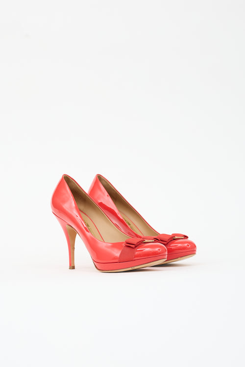 Ferragamo Patent Vara Bow Pump