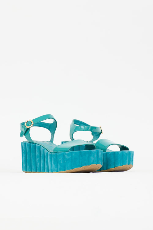 Ferragamo Patent & Suede Tropea Sandal