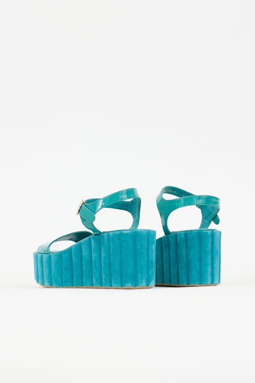 Ferragamo Patent & Suede Tropea Sandal