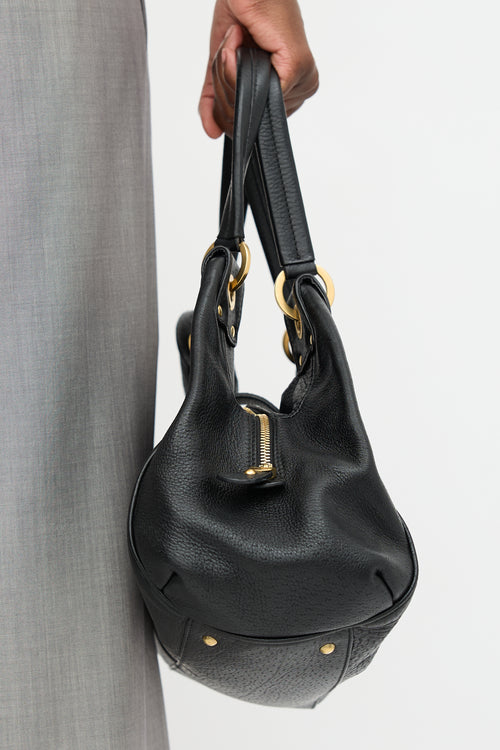 Ferragamo Pebbled Leather Shoulder Bag