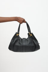 Ferragamo Pebbled Leather Shoulder Bag