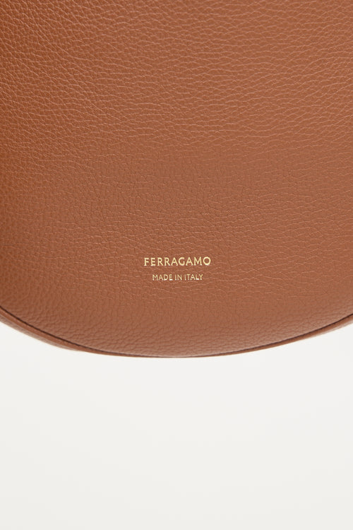 Ferragamo Pebbled Leather Shoulder Bag