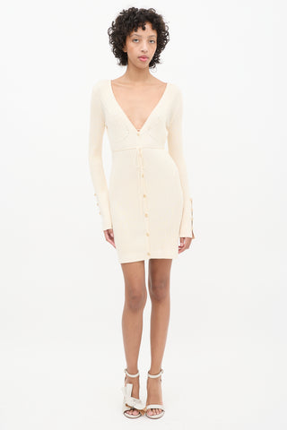 Jacquemus Cream Wool Le Cardigan Lauris Dress