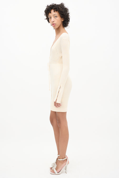 Jacquemus Cream Wool Le Cardigan Lauris Dress