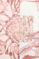 Ferragamo Pink & White Silk Scarf