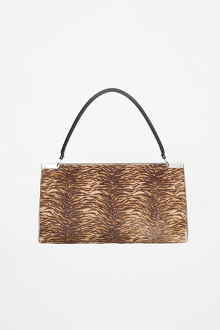 Ferragamo Printed Hair Gancini Top Handle Bag