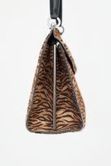 Ferragamo Printed Hair Gancini Top Handle Bag
