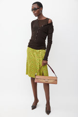 Ferragamo Purple & Brown Textured Hair Shoulder Bag