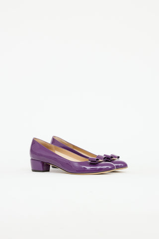 Ferragamo Patent Vara Bow Pump