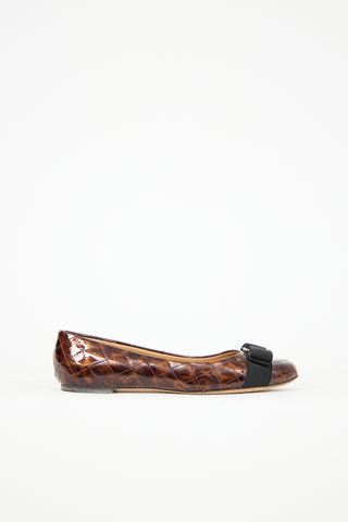 Ferragamo Quilted Vara Bow Flat