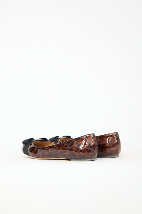 Ferragamo Quilted Vara Bow Flat