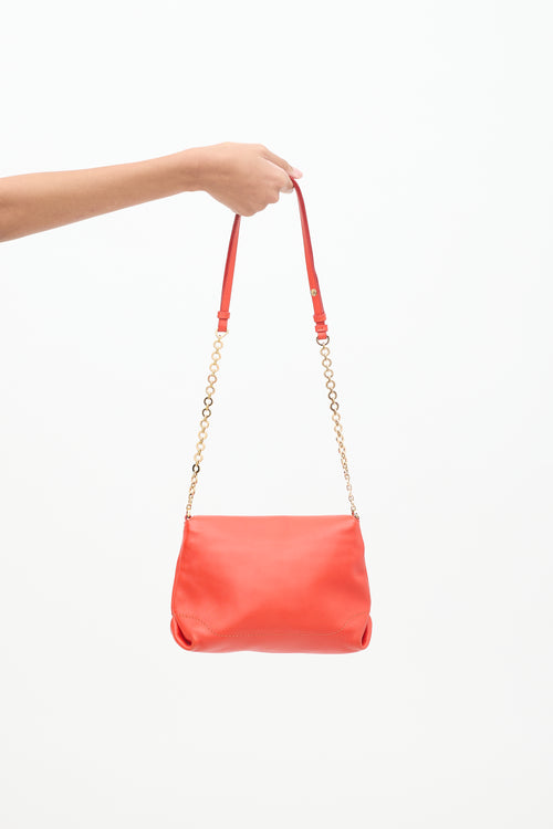 Ferragamo Red Leather Gancini  Crossbody Bag