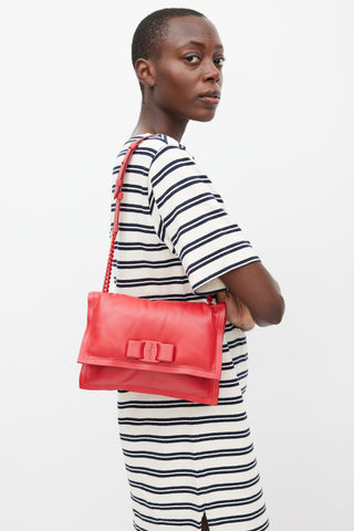 Ferragamo Red Leather Viva Bow Bag