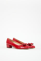 Ferragamo Red Patent Leather Vara Bow Pump