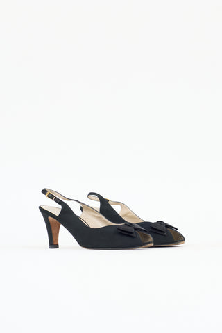 Ferragamo Satin Peep Toe Heel