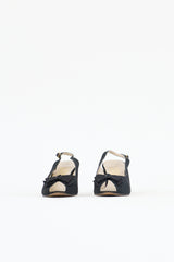 Ferragamo Satin Peep Toe Heel