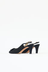 Ferragamo Satin Peep Toe Heel