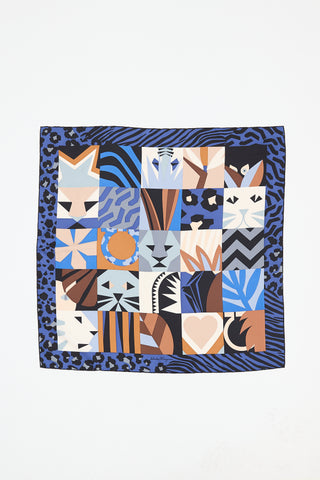Ferragamo Silk Geometric Square Printed Scarf