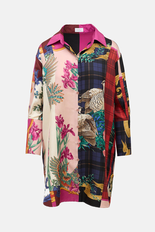 Ferragamo Silk Printed Shirt Dress