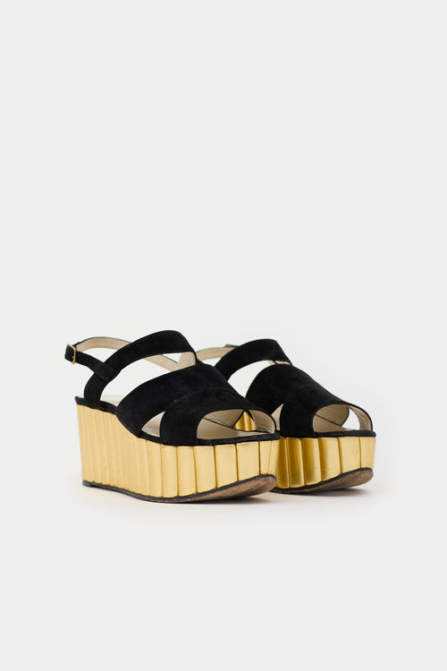 Ferragamo Suede Mae 1930s Sandal