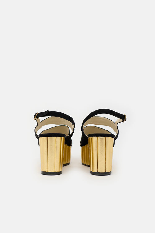 Ferragamo Suede Mae 1930s Sandal
