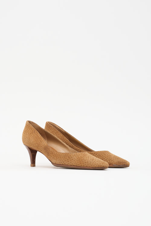Ferragamo Suede Pointed Toe Pump