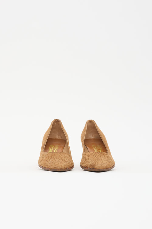Ferragamo Suede Pointed Toe Pump