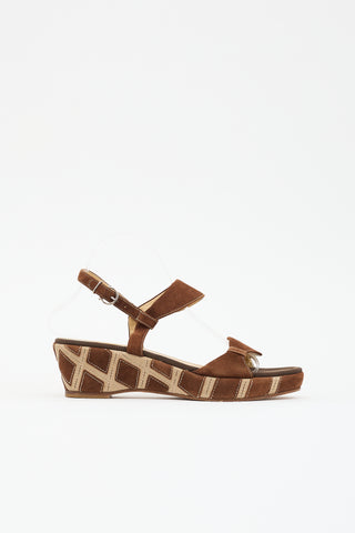 Ferragamo Suede Wedge Sandal
