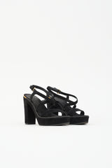 Ferragamo Suede Block Heel Sandal