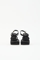 Ferragamo Suede Block Heel Sandal