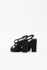 Ferragamo Suede Block Heel Sandal