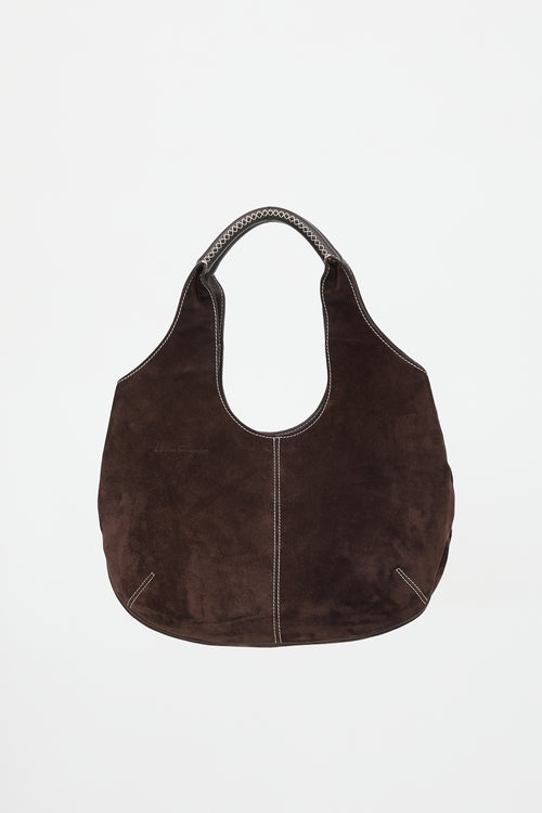 Ferragamo Suede Stitched Tote Bag