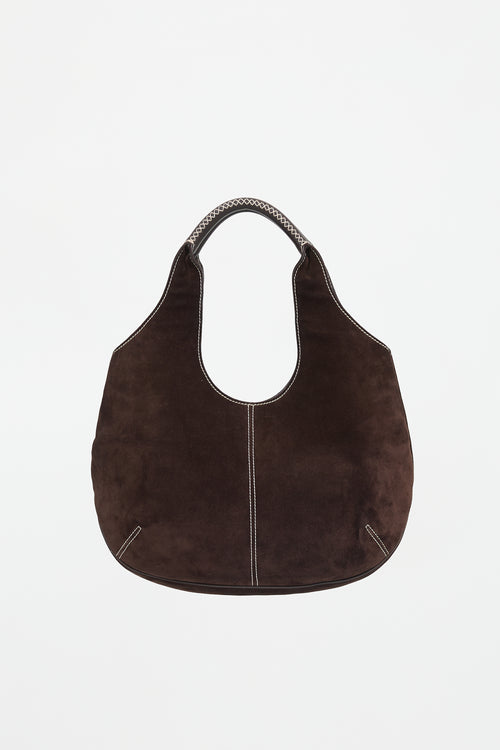 Ferragamo Suede Stitched Tote Bag