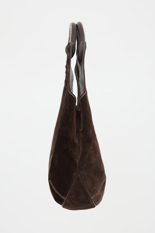 Ferragamo Suede Stitched Tote Bag