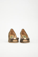 Ferragamo Suede Vara Wedge Heel