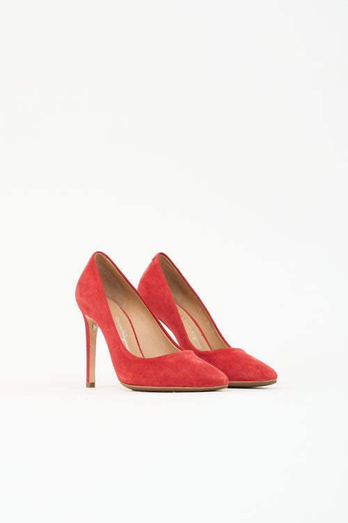 Ferragamo Suede Pointed Toe Pump